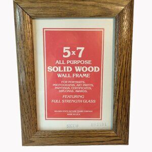 Golden State Picture Frame Company 5x7 Solid Wood Wall Full Strength Glass USA